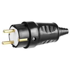 СИБИН черная, 220 В, IP44, прямая вилка (55115-B)