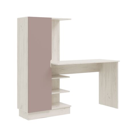 Юниор-4 Компьютерный стол (Шарли Pink, Дуб Крафт Белый)