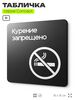 Табличка Не курить, на дверь и стену, навигационная и информационная, серия CONCEPT, 18х18 см, Айдентика Технолоджи