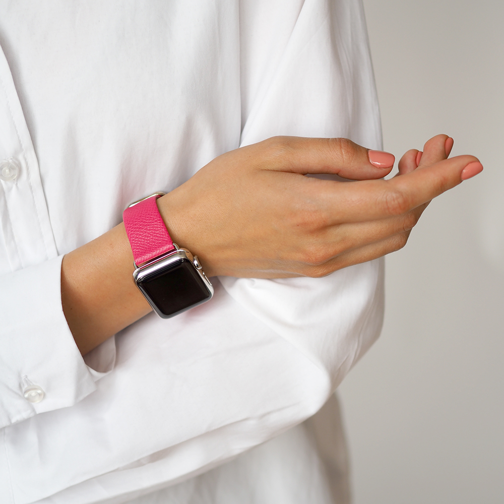 Ремешок для Apple Watch 44/45мм ST Classic из натуральной кожи теленка, темно-розового цвета