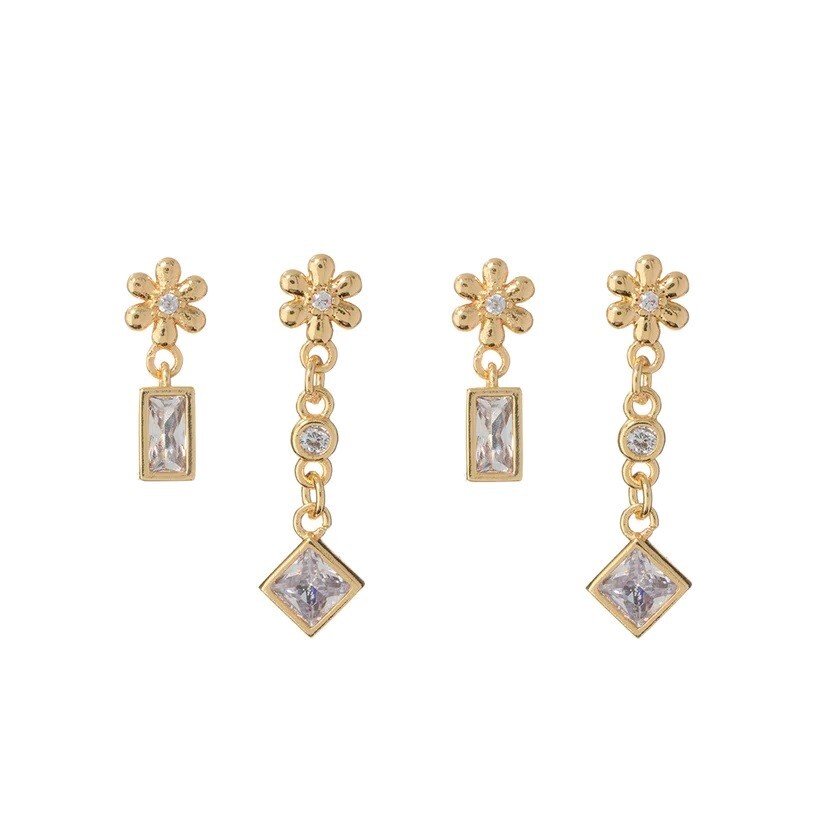 LUV AJ Серьги Daisy Chain Studs Set – Gold luv aj серьги baguette hanging chain studs – silver