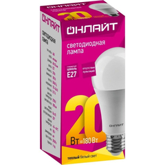 Лампа светодиодная ОНЛАЙТ  OLL-A60-20-230-2.7K-E27 20Вт Е27 2700К 61157