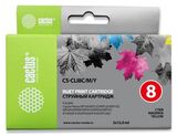 Картридж струйный Cactus CS-CLI8C, M, Y голубой, пурпурный, желтый набор (36мл) для Canon MP470, 500, 530, 600, 800, 810, 830, 970, MX850, iP4200, 4300, 520