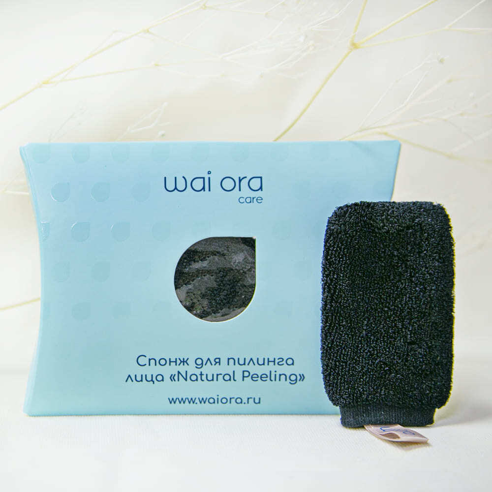 Спонж для пилинга лица Natural Peeling уголь | Производитель wai ora