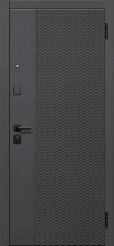 Дверь входная Феррони Флорида зеркало, 2 замка, 1,2 мм металл, (черный кварц+белый эмалит) #2