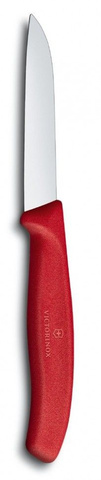 Нож кухонный Victorinox Swiss Classic (6.7401) стальной для овощей лезв.80мм прямая заточка красный