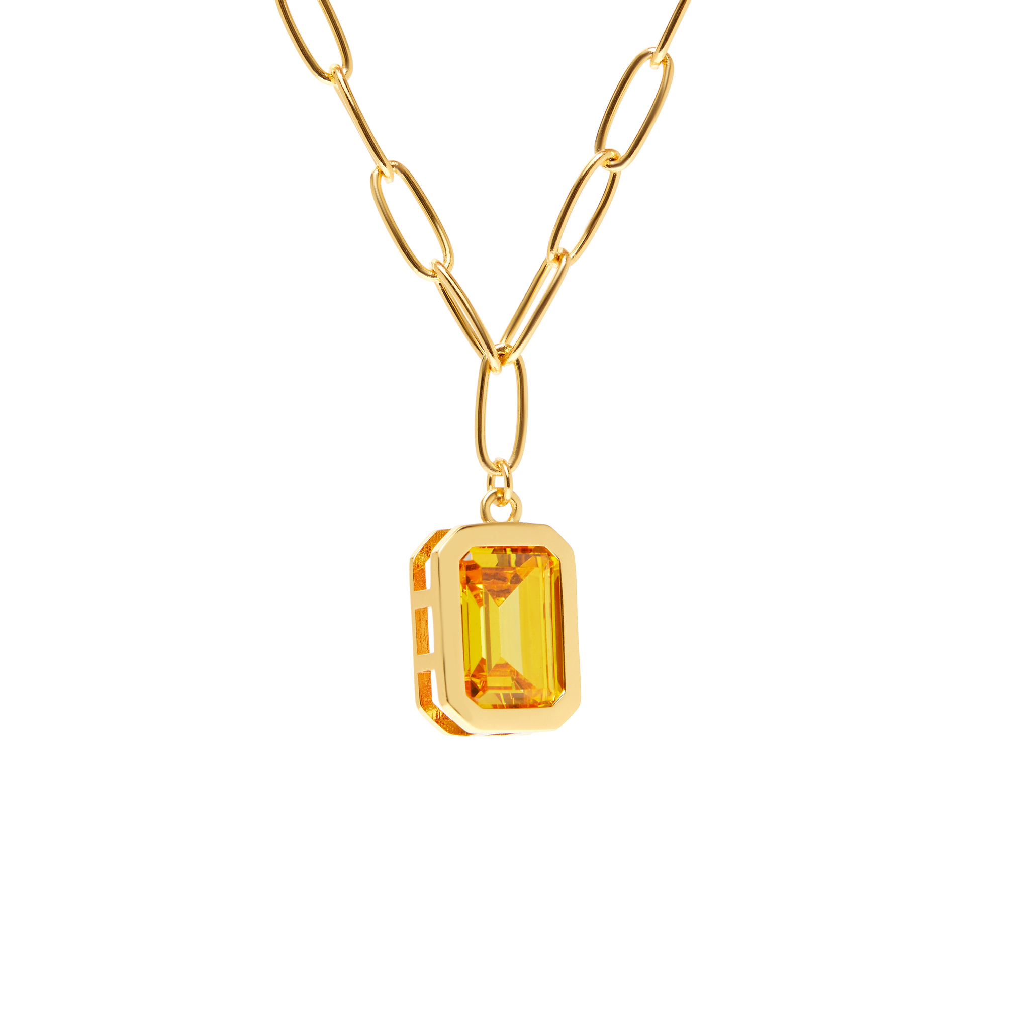 VIVA LA VIKA Колье Piped Edge Crystal Necklace – Yellow