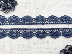 Кружево плетеное, ш. 2,3 см, тёмно-синий