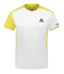 Теннисная футболка Le Coq Sportif Tennis Pro T-Shirt SS 23 N°1 M - new optical white/jaune champion