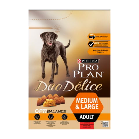 Purina Pro Plan Duo Delice Сухой корм для взрослых собак средних и крупных пород с говядиной и рисом