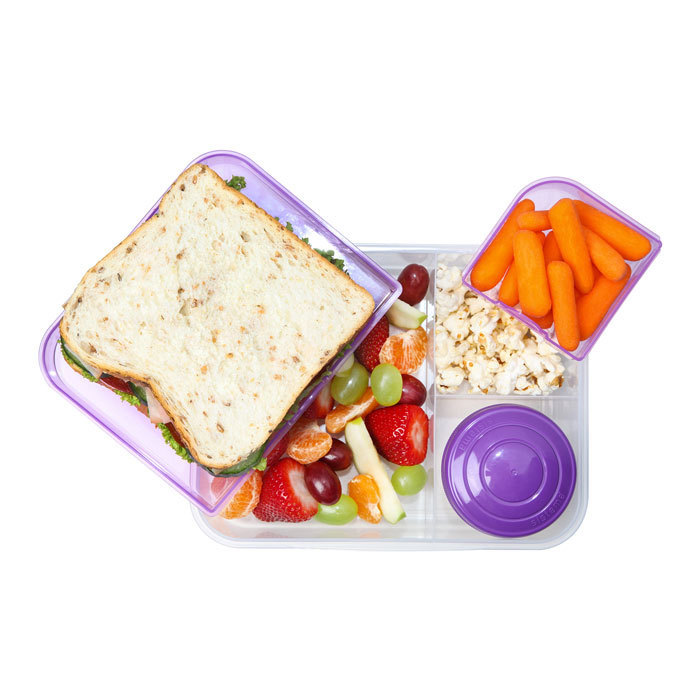 Ланч-бокс с баночкой Sistema "Bento TO GO", многосекционный, 1,65 л, цвет Фиолетовый