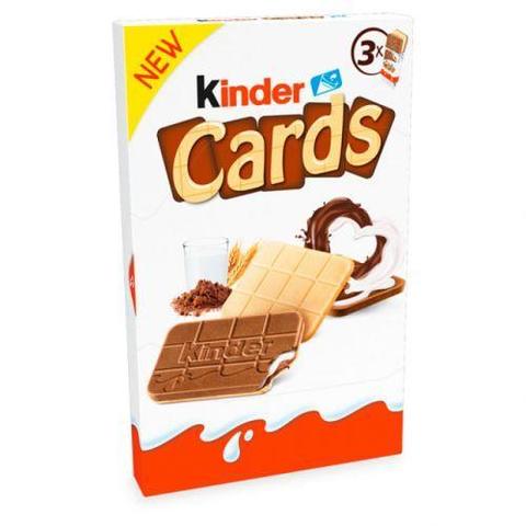 Шоколадно-молочное печенье Kinder Cards 76.8 гр
