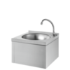 Delabie 182310 Рукомойник SXS механический, с порционным краном и изогнутым изливом, матовая нержавеющая сталь 304