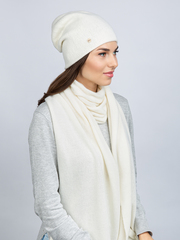 Lace шапка  белый +Laurel шарф белый