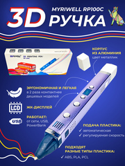 3D ручка Myriwell RP100C версия 2025 с возможностью работы с 3-мя видами пластика