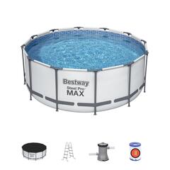 Бассейн каркасный BestWay Steel Pro Max 366х122см 10250л фильтр-насос 2006л/ч тент лестница