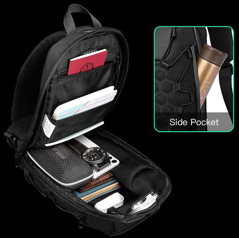 Картинка рюкзак однолямочный Ozuko 9358 Black - 6