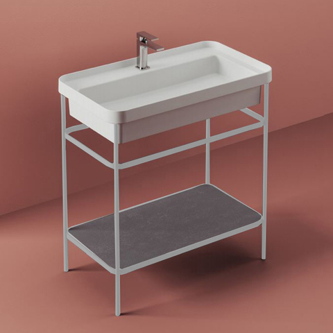 ACA056 05 bi matt Artceram FUORI SCALA Металическая структура 40x57хh83см для раковины Fuori Scala rettangolare 60, цвет: белый матовый