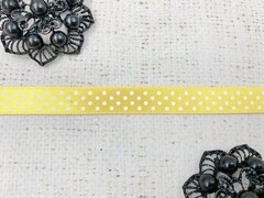 Лента атласная горох, ш. 1 см, св. жёлтый