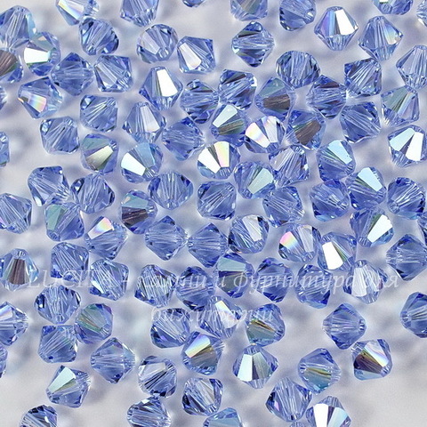 5328 Бусина - биконус Сваровски Light Sapphire Shimmer 6 мм, 5 штук