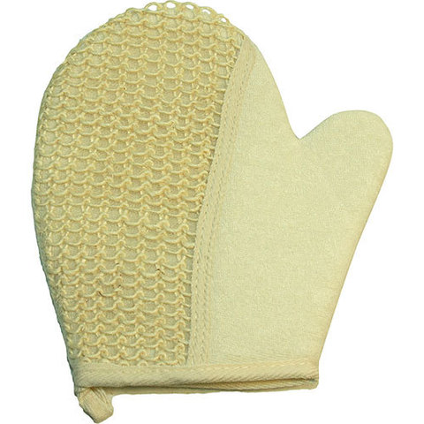Мочалка-рукавица массажная из сизаля и хлопка