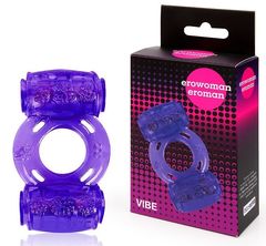 Фиолетовое эрекционное кольцо в двумя вибропулями - 