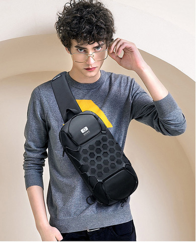 Картинка рюкзак однолямочный Ozuko 9358 Black - 7