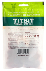Titbit лакомство для собак мини пород медальоны из баранины 100г