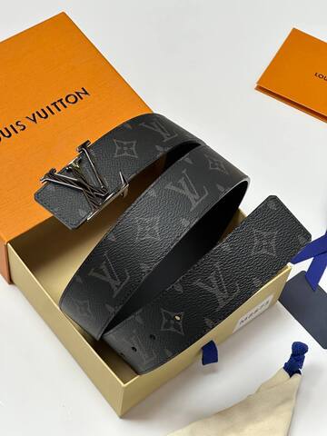 Двухсторонний мужской ремень Louis Vuitton Initiales чёрный