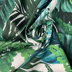 хлопок с тропическими листьями фото