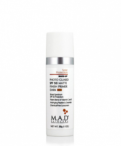 M.A.D. Skincare Матирующий крем-праймер с защитой SPF 50 | Photo Guard SPF 50 Matte Finish Primer – Dark