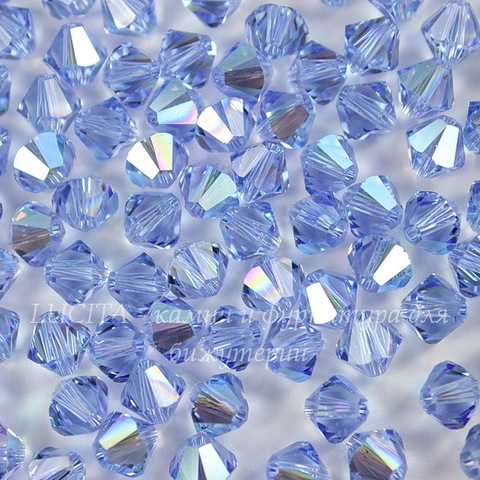 5328 Бусина - биконус Сваровски Light Sapphire Shimmer 6 мм, 5 штук