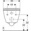 Geberit Smyle Square Rimfree 500.300.21.S Инсталляция с унитазом