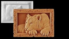 Силиконовый молд № 0677 картина Тигр
