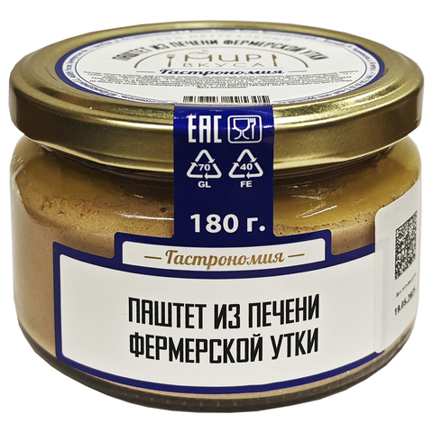 Паштет из печени утки Мир Вкуса 180 г