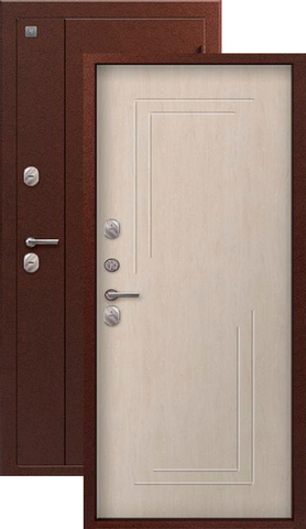 Термодверь входная Сезам Т-100 (2025), 2 замка, 1 мм металл, (медь антик+седой дуб)