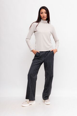 Marc Cain Брюки классические широкие в полоску с технологией Wool Look