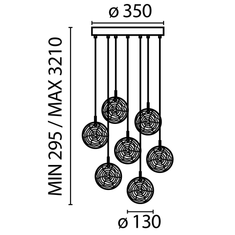 Подвесной светильник Maytoni Frozen MOD254PL-07BS