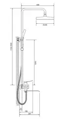 Душевая система тропический душ BELZ B24812-1 нержавеющая сталь, сатин