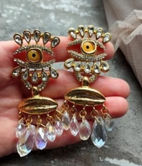 Серьги длинные Schiaparelli с подвесками кристаллами