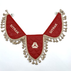 Вымпел тройной Sitrak (экокожа, красный с бежевой вышивкой)