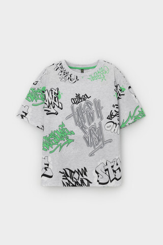 фуфайка  для мальчика  КР 302742-1/речной перламутр,граффити к562