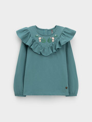 блузка  для девочки  КР 302818/бирюзовый тон к629