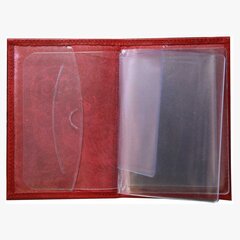 
          Обложка для автодокументов, натур. кожа, красный, тиснение, конгрев "Сова"