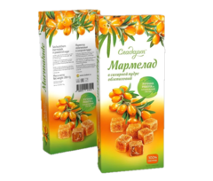Мармелад 200 г Облепиховый в сахарной пудре СЛАДАРТ.