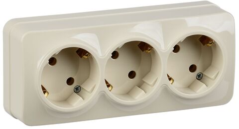 GLORY Роз. 3-я с з/к без з/ш о/у 16А РС23-3-ХК кремовый IEK