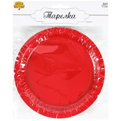 Тарелка красная 17см 6шт