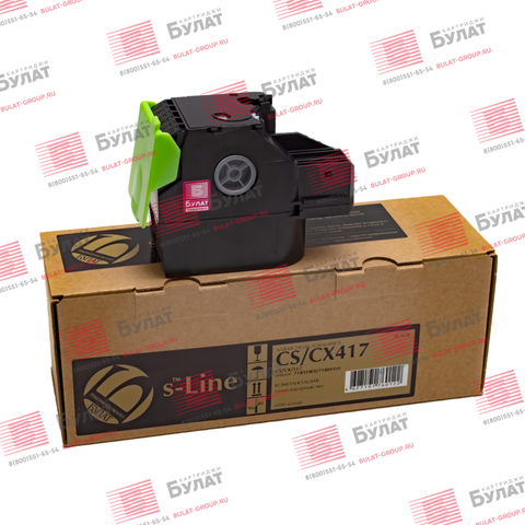 Тонер-картридж БУЛАТ s-Line 71B5HK0, 71B0H10 для Lexmark CS417, CX417, CX517 (Чёрный, 6000 стр.), универсальный