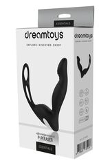 Черный вибромассажер простаты P-PLEASER W ERECTION ENHANCE - 
