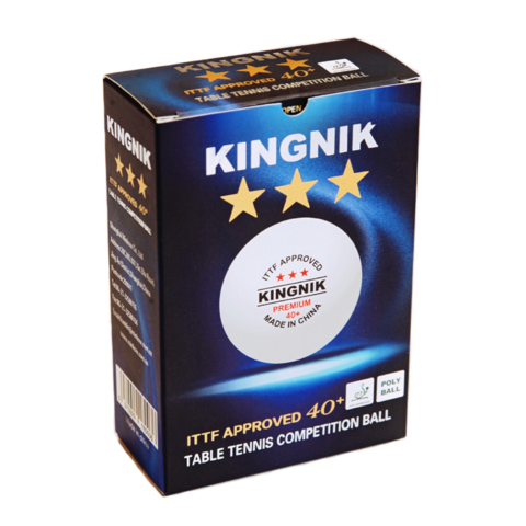 Мячи для настольного тенниса KINGNIK 3* 40+ PREMIUM (6шт)